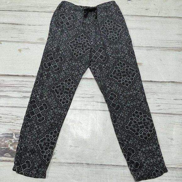 REVOLVE Overlover Pants Yucca Linen Printed Purple Green High Rise Drawstring 30 - Picture 4 of 14